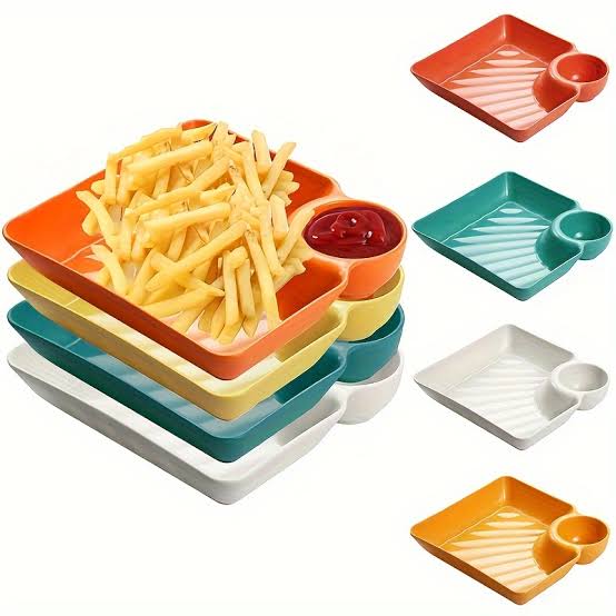 3-Grid Japanese Dip Sauce Tray – Multi-Section Condiment Dish for Dips & Sushi