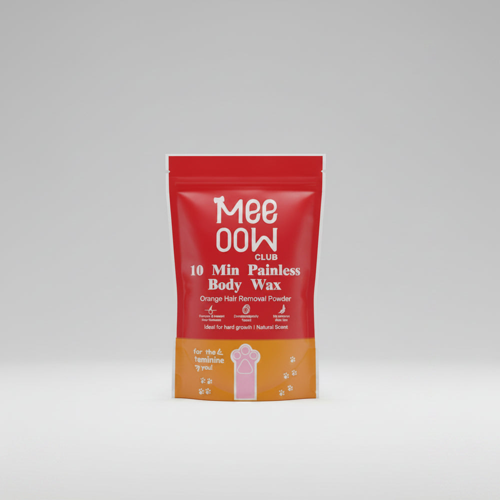 Meow Club 10-Min Painless Body Wax Powder – Orange Organic Hair Removal for Women